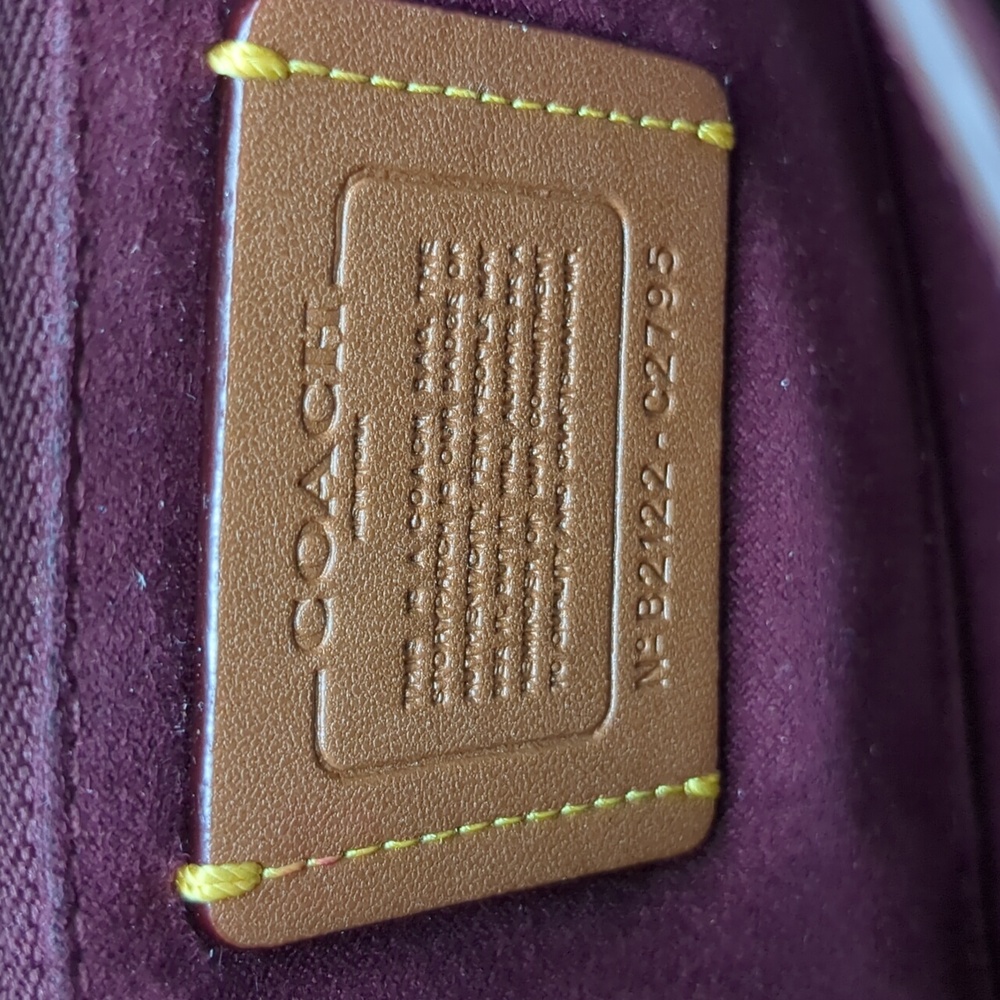 Coach Hutton Shoulder Bag Color Block Canvas & Leather - Picture 12 of 15